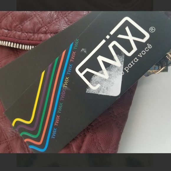 Burgundy ponto sul Twix Faux Leather hooded Jacket coat leopard fur inner Small - Picture 2 of 7